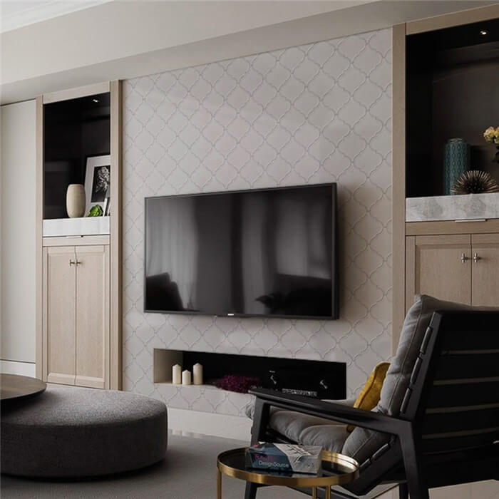 living room using cream arabesque tile for wall decoration.jpg