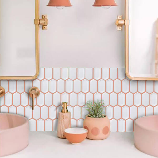 pink tone bathroom mosaic