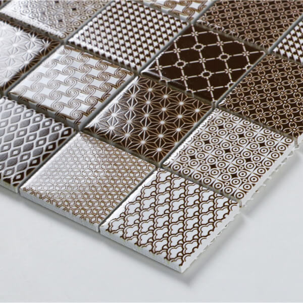 2'' Artistic Porcelain Mosaic Tile Inkjet Decoration Ceramic Tile Brown