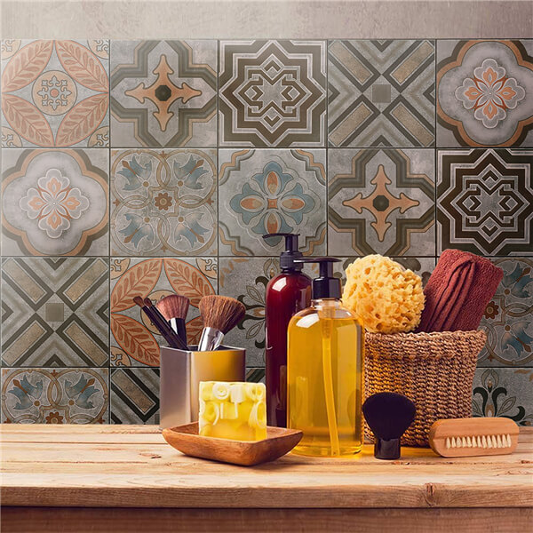 Wholesale 8x8 Decorative Wall Tiles, Floral Pattern Floor Tile