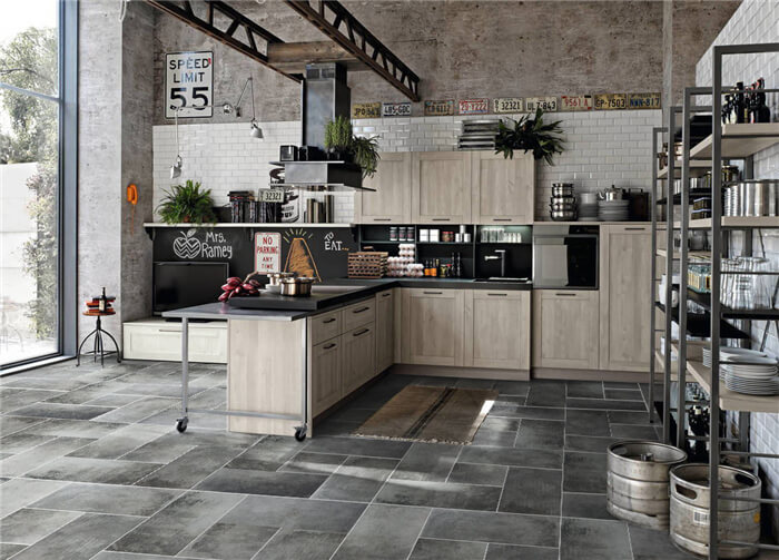 Restaurant Open Kitchen concrete look porcelain floor tiles.jpg