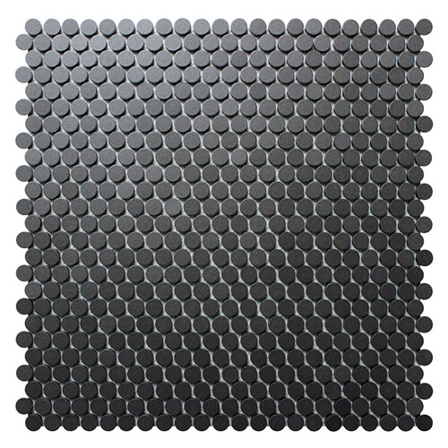 non slip matte black round mosaic floor tile.jpg