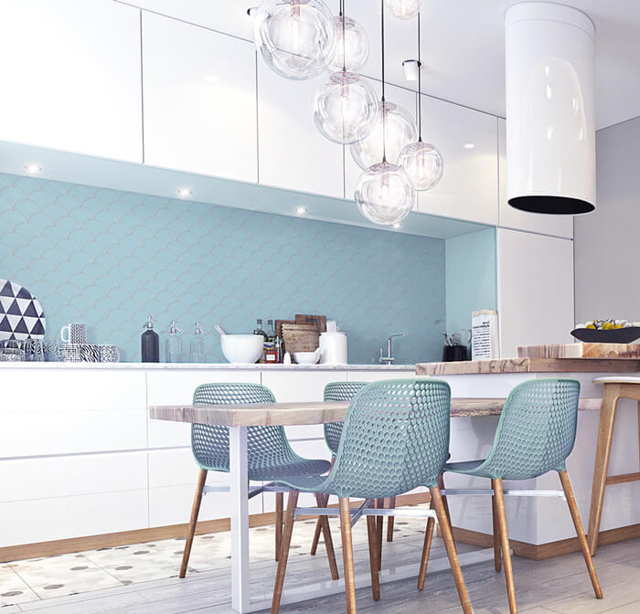 nordic style kitchen decorated with light blue fish scale mosaic tile.jpg