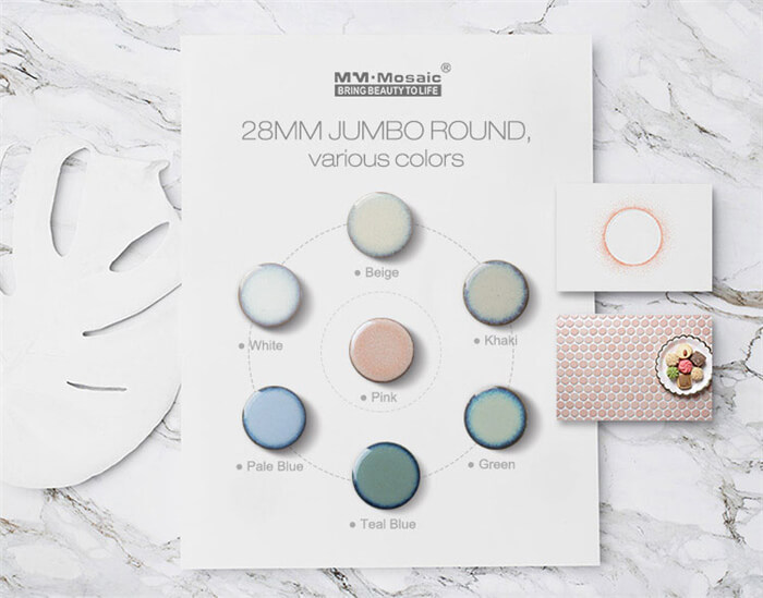 28mm jumbo round ceramic mosaic tiles various color.jpg