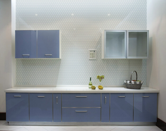 beige hexagonal mosaic tile kitchen wall.jpg