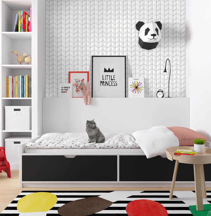 rhombus ceramic mosaic wall tile kid room.jpg