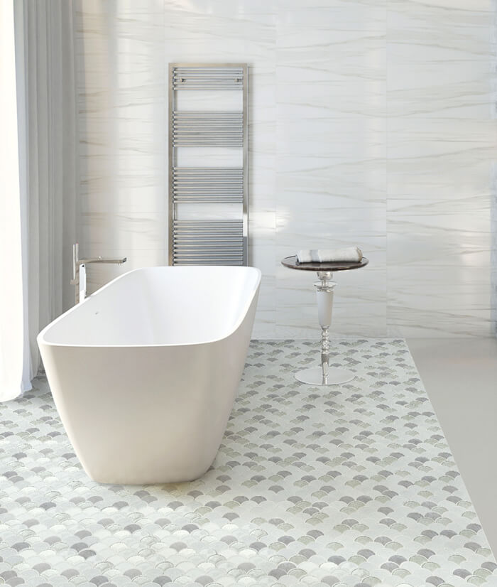 fan shaped glass ceramic stone mosaic floor for showerjpg