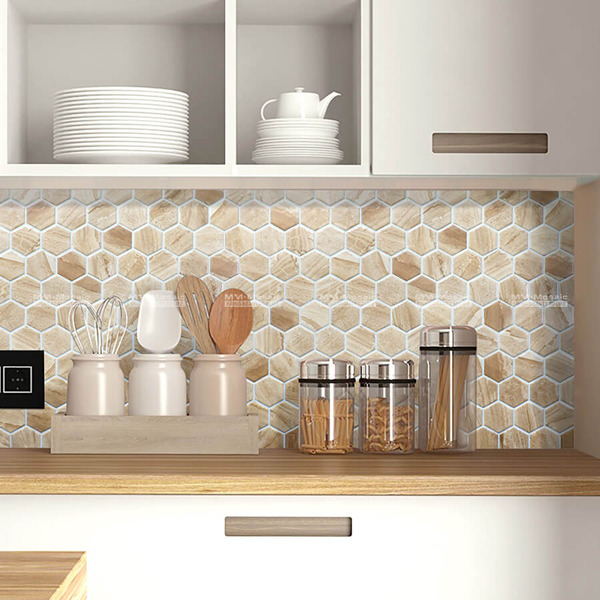 Honeycomb tile kitchen Backsplash .jpg