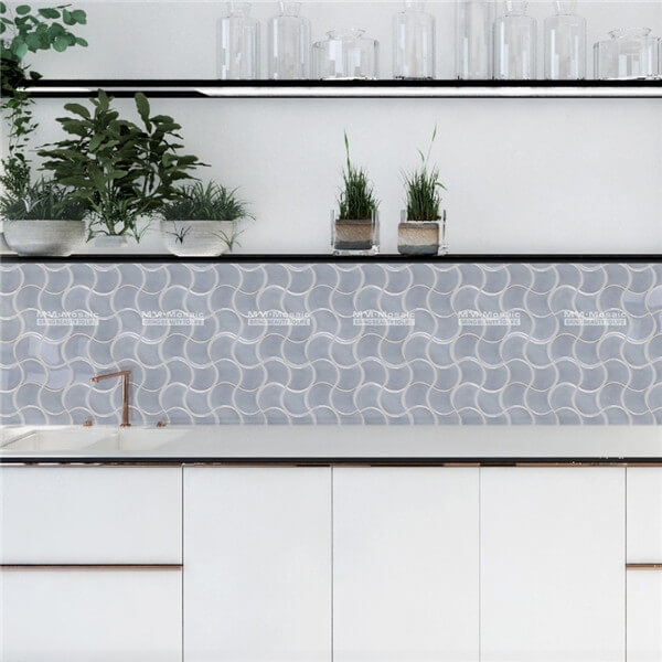 mosaic tile fish patterns fill your kitchen background wall