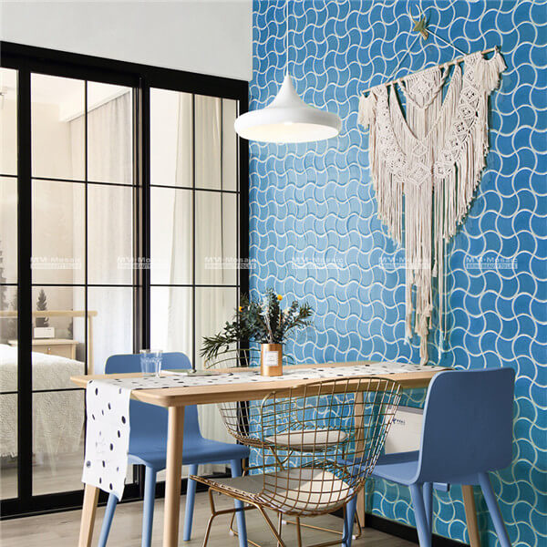fish scale tile enhances your dining room