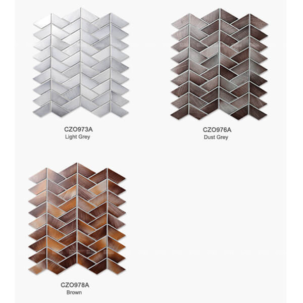 color options of hand-crafted trapezium porcelain mosaic