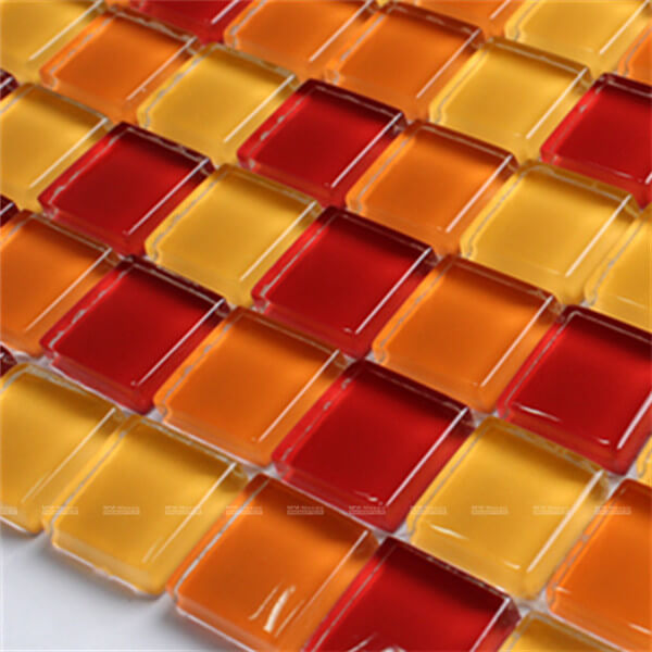 1x1 glass mosaic orange blend RHG005NY