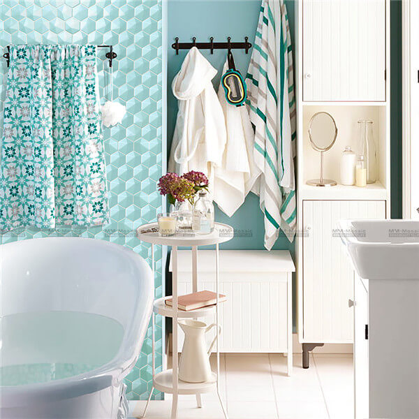 CZM711D Small hexagon porcelain mosaic tile in bathroom CZM711D Small hexagon porcelain mosaic tile in bathroom