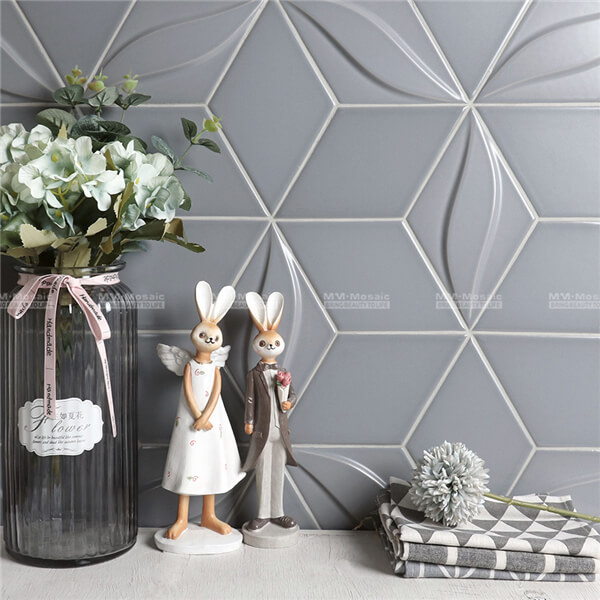 3D rhombus mini porcelain wall tile CZM323D