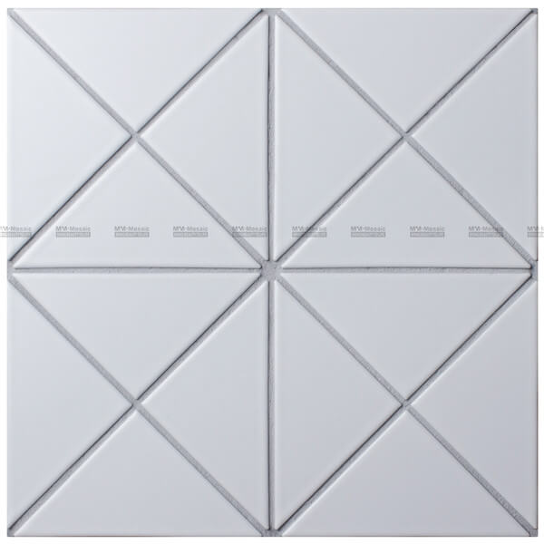 4-inch Triangle Porcelain Mosaic Pure White CZM241B-A