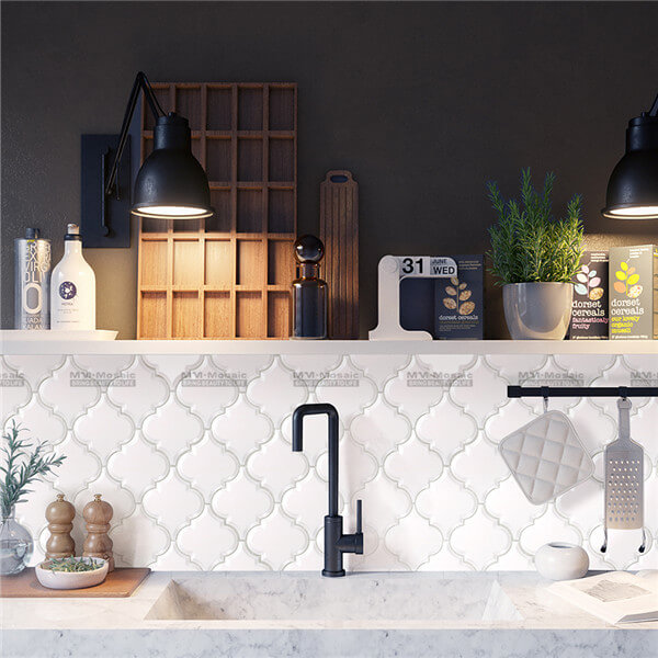 light grey kitchen lantern tiles