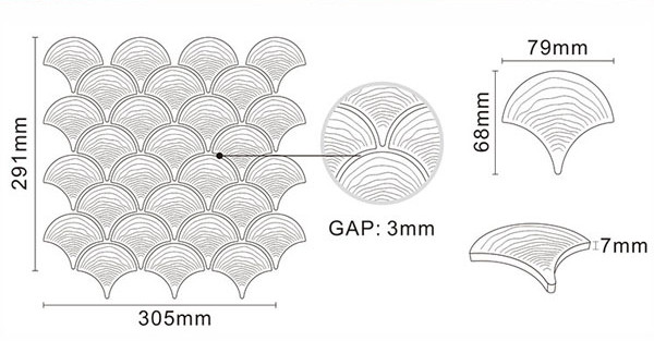 Fish-scale Porcelain Mosaic details