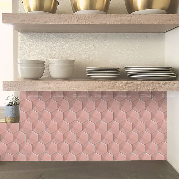 beautiful pink hexagon tiles