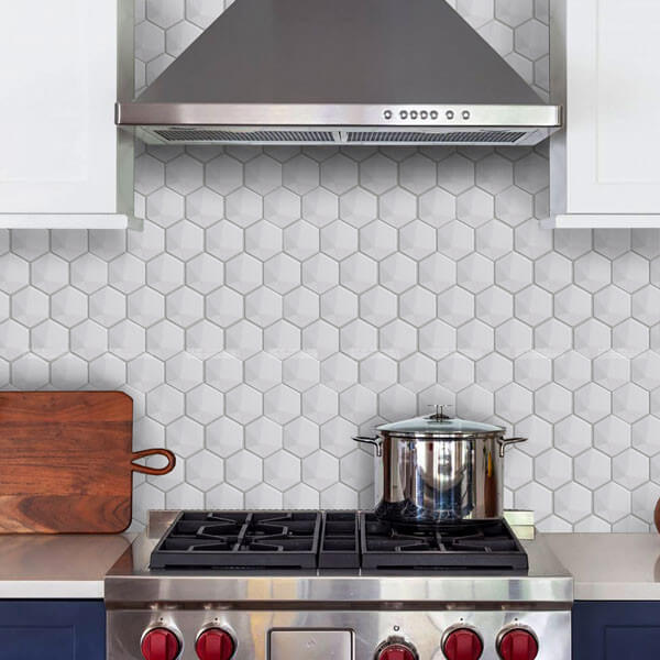 light gray baskcplash tile