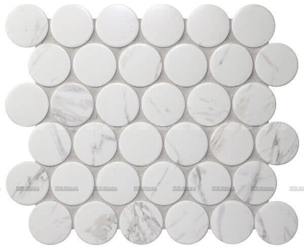 Cookie Circle Ceramic Mosaic Carrara CZO901D