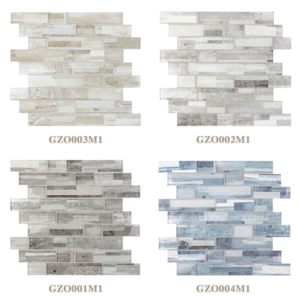 inkjet wooden glass mosaic tiles optional colors