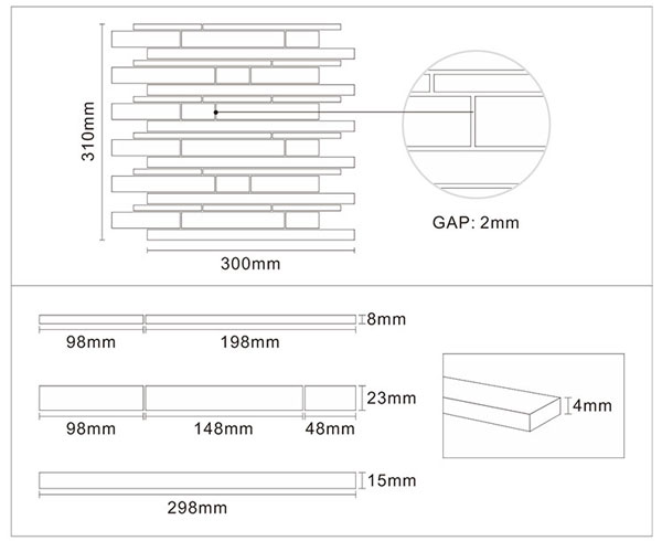 high-temperature glass mosaic details