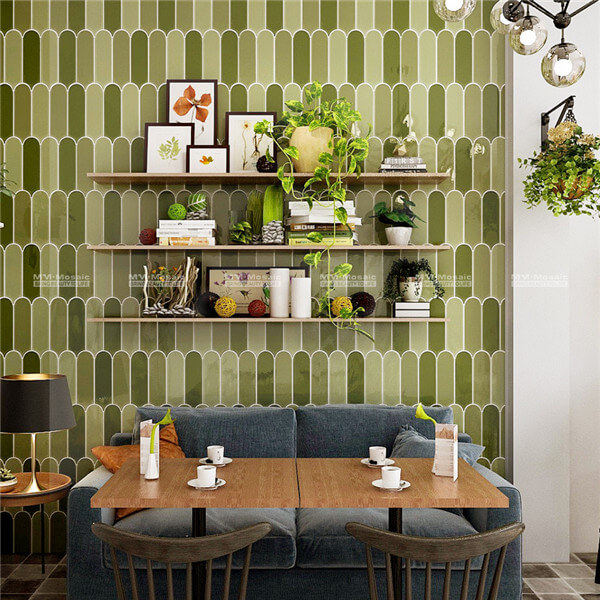 olive living room mosaic tile