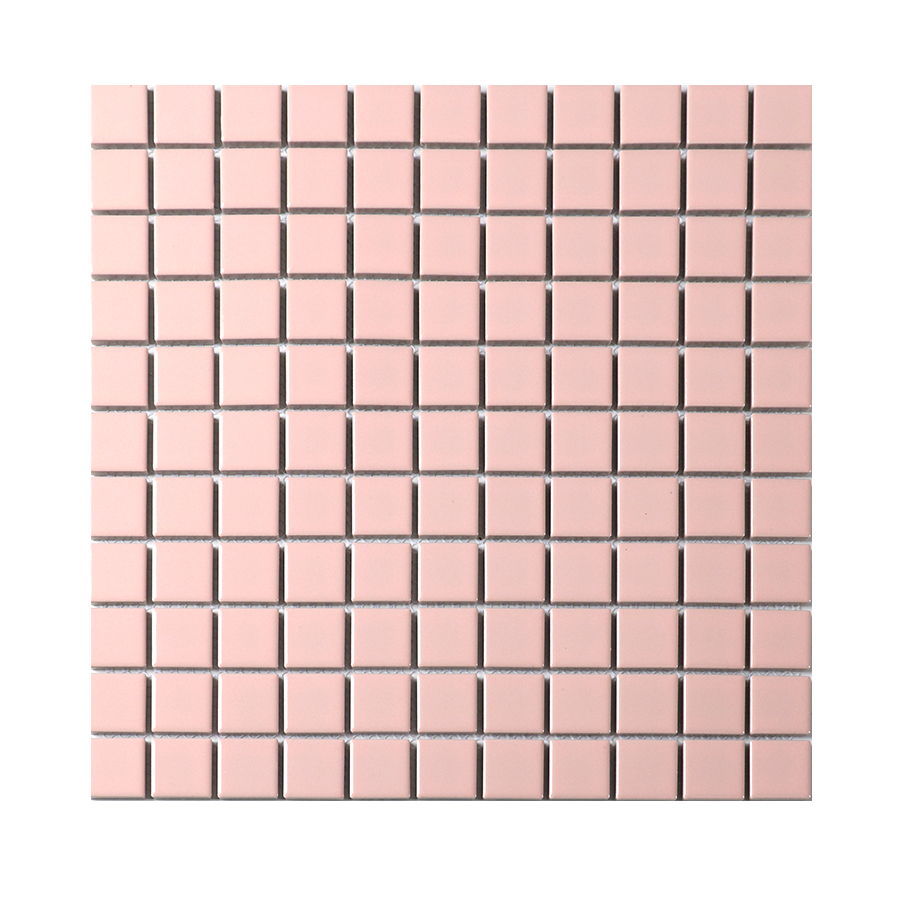25mm pink square porcelain mosaic