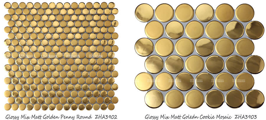 gold round mosaic by tile suppliers