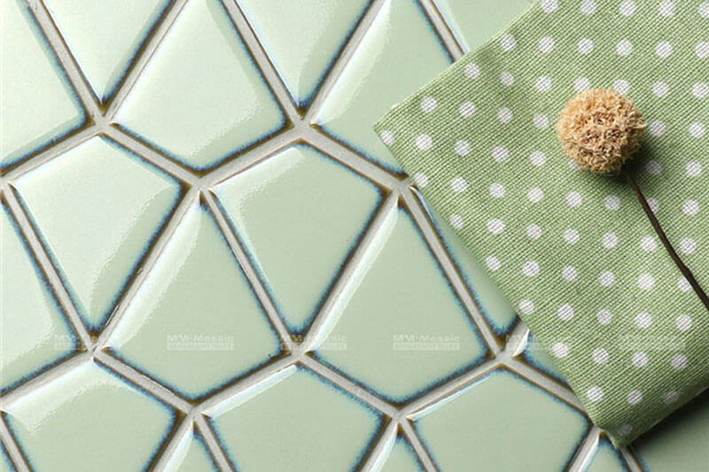 Crystal Glazed Diamond Shape Porcelain Mosaic Green ZOB1708