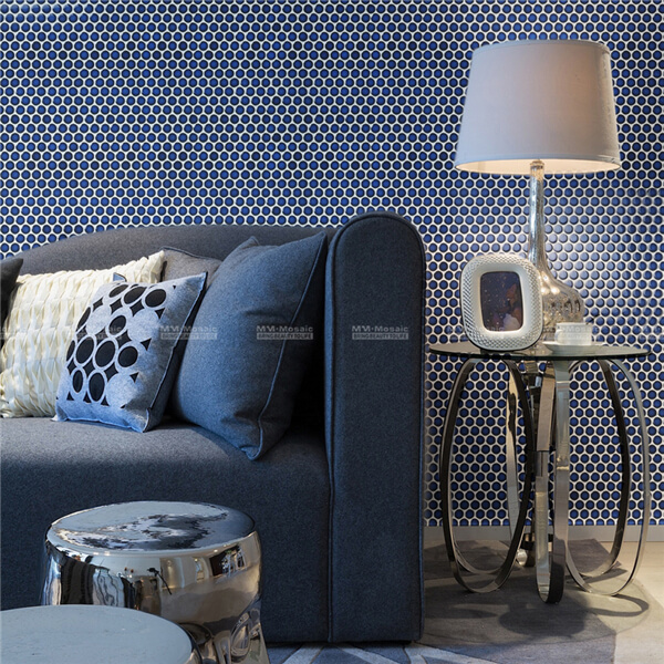blue penny round mosaic for living room wall decor CZO616Y.jpg