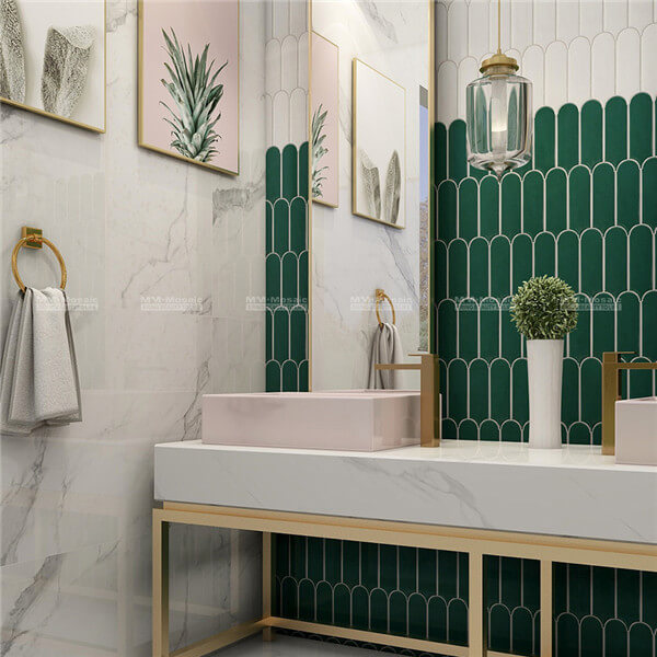 6 ZGC7701 Enliven Bathroom With Green Feathers