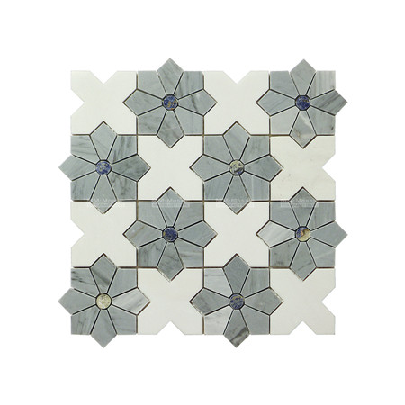 star cross water jet marble mosaic backsplash floor ZOD4014.jpg
