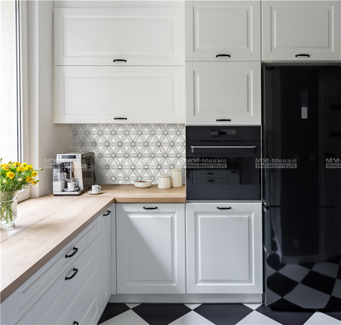 Floral Mosaic Kitchen Backsplash