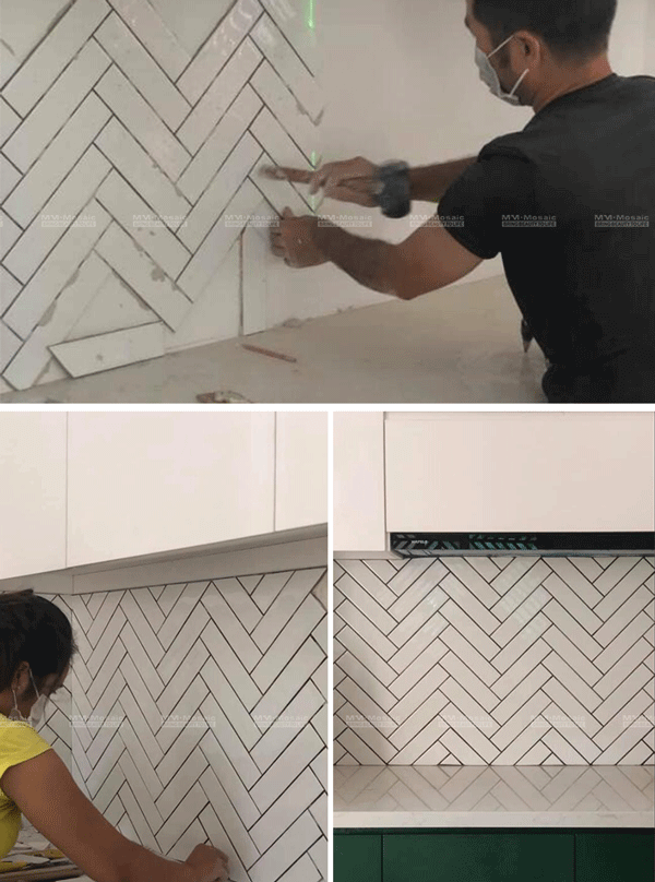 backsplash installation by mm-mosaic