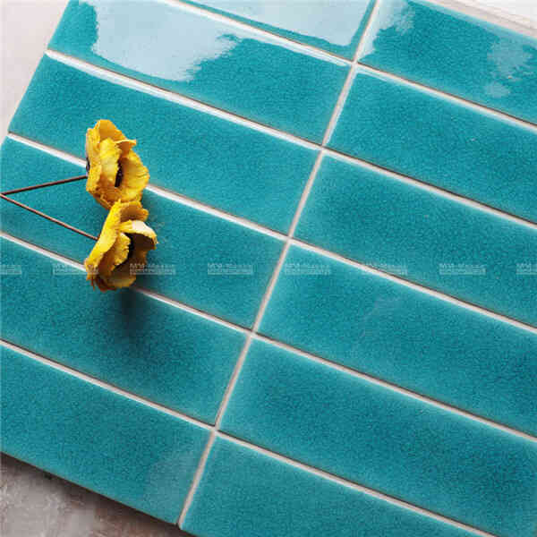 ocean blue ice crackle subway tile