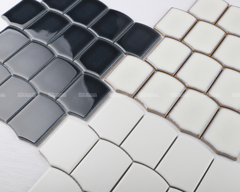 black and white ceramic wall tile