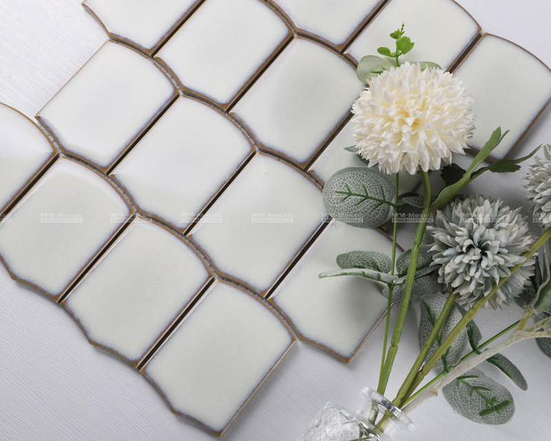 kiln surface white handmade tile