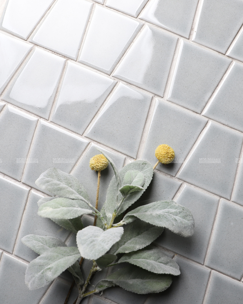 gray glazed mosaic tile