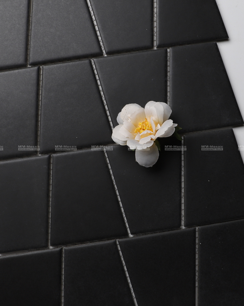 matte black porcelain mosaic tile