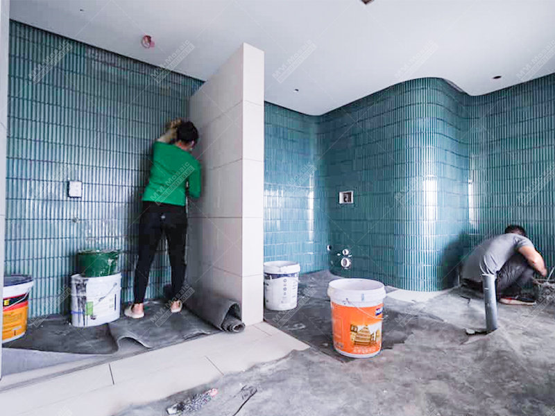 install kit kat tile as shower walls