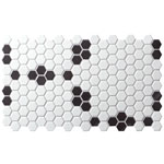 Black and white hexagon tile ZMB3002