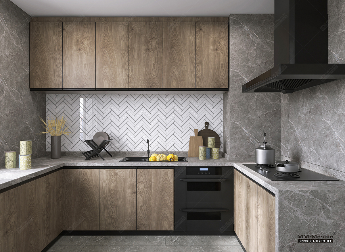 modern kitchen with white backslpash ZGA1201