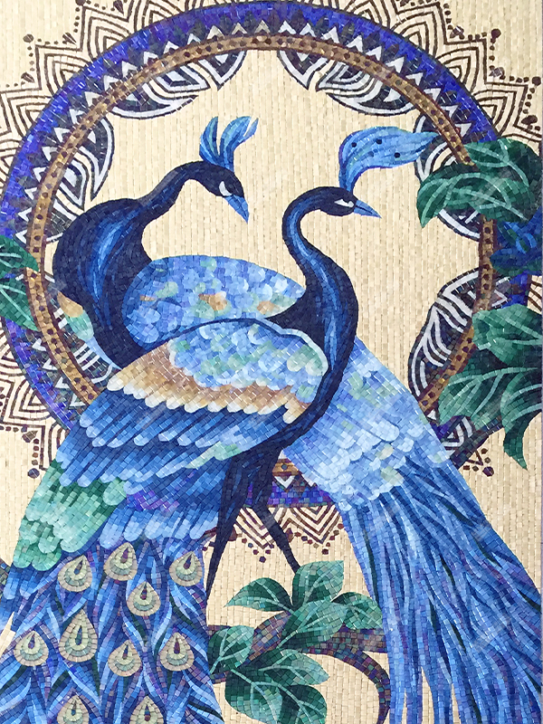 peacock mosaic art