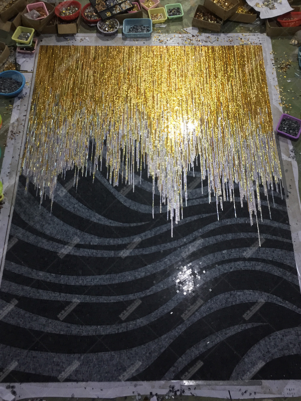 golden glass mosaic art