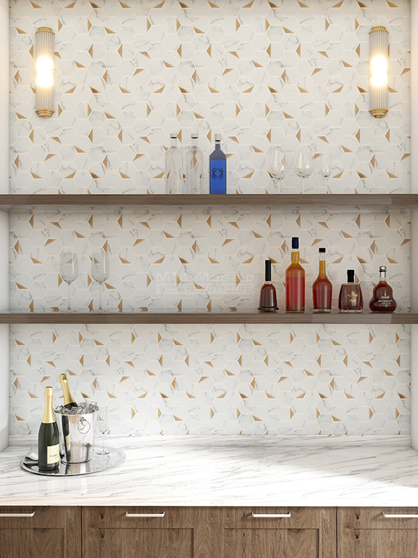 bar backsplash with peel and stick tile