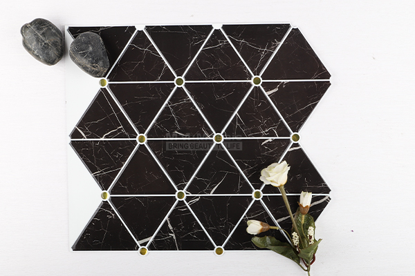 black marble pattern triangle tile