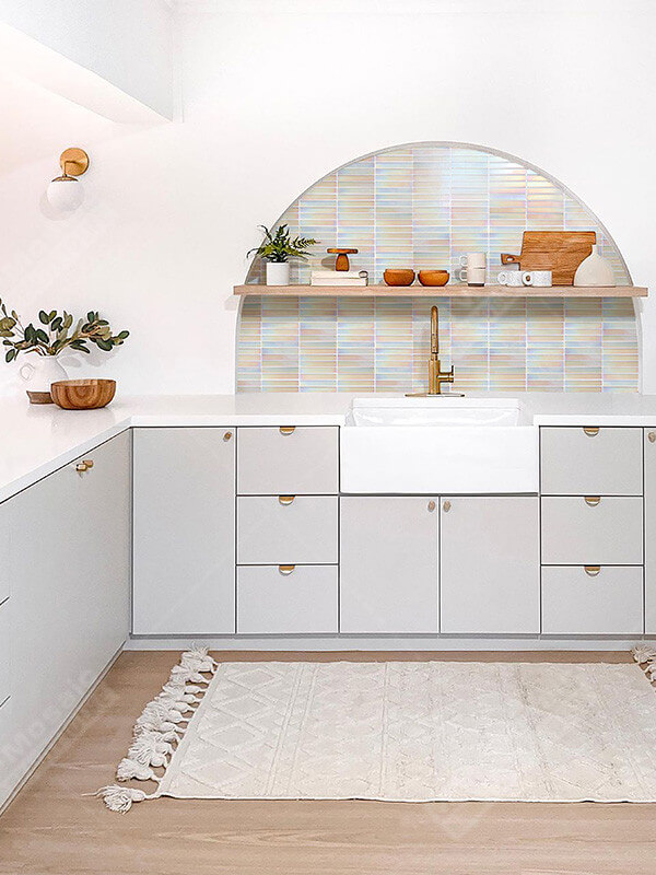 kitchen backsplash with finger tile