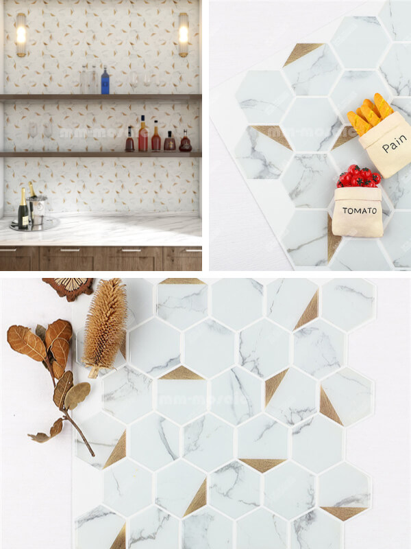 hexagon peel and stick tile