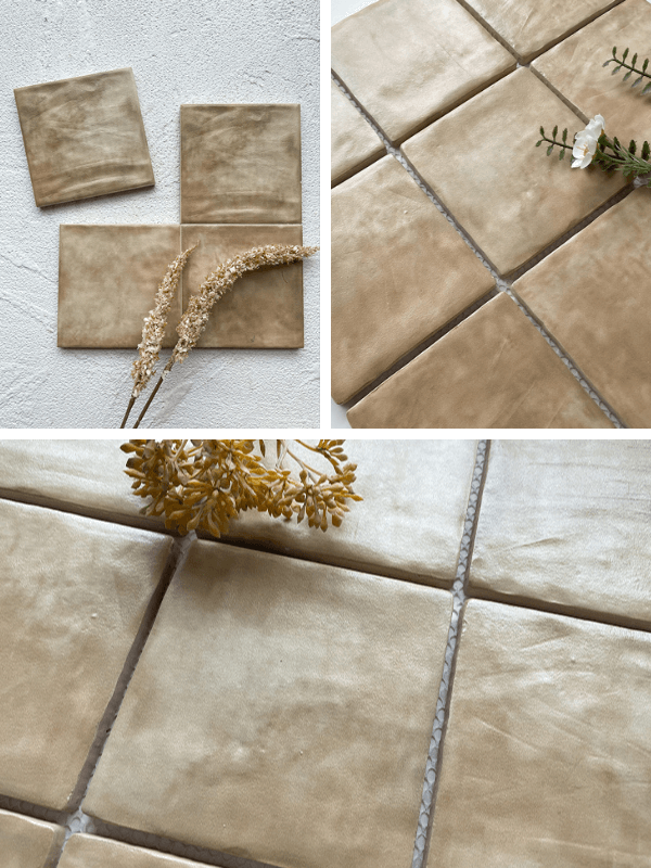 4x4 Pearl Light Brown Square Ceramic Tile